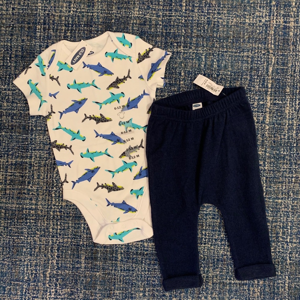 Old Navy Shark Onesie and Pants Set